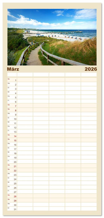 Schöne Ostsee - Impressionen übers Jahr (CALVENDO Familienplaner 2026)