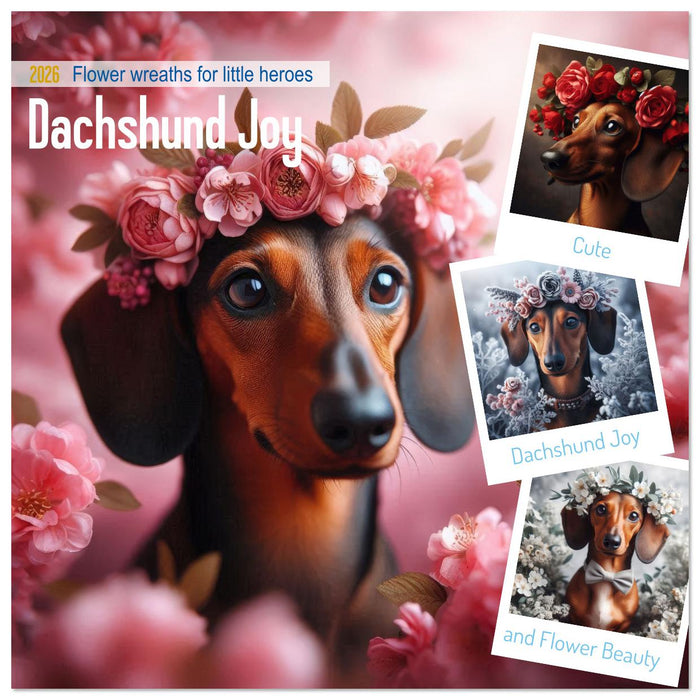 Dachshund Joy and Flower Beauty (CALVENDO Monthly Calendar 2026)