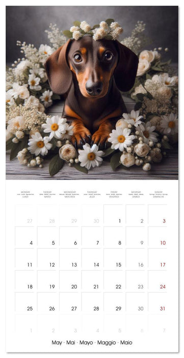 Dachshund Joy and Flower Beauty (CALVENDO Monthly Calendar 2026)