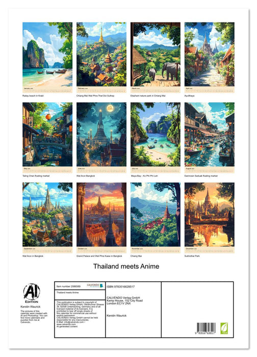 Thailand meets Anime (CALVENDO Monthly Calendar 2026)