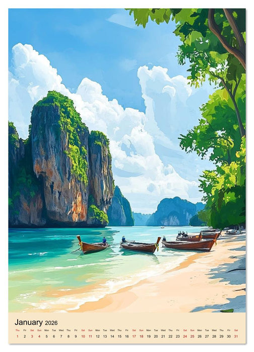 Thailand meets Anime (CALVENDO Premium-Calendar 2026)