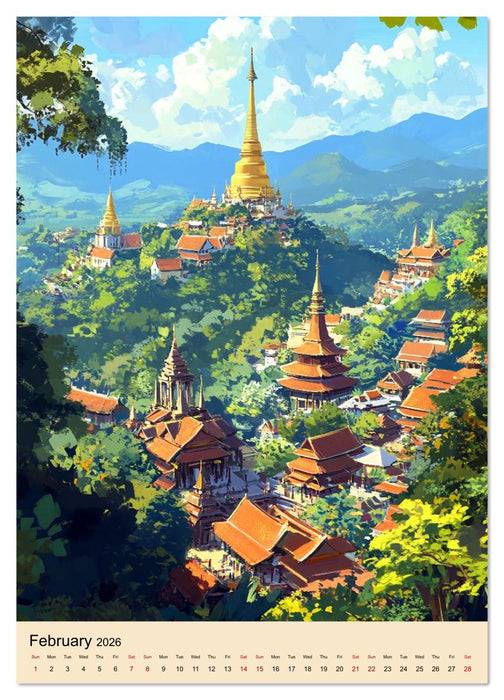Thailand meets Anime (CALVENDO Premium-Calendar 2026)