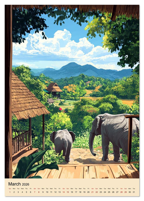 Thailand meets Anime (CALVENDO Premium-Calendar 2026)