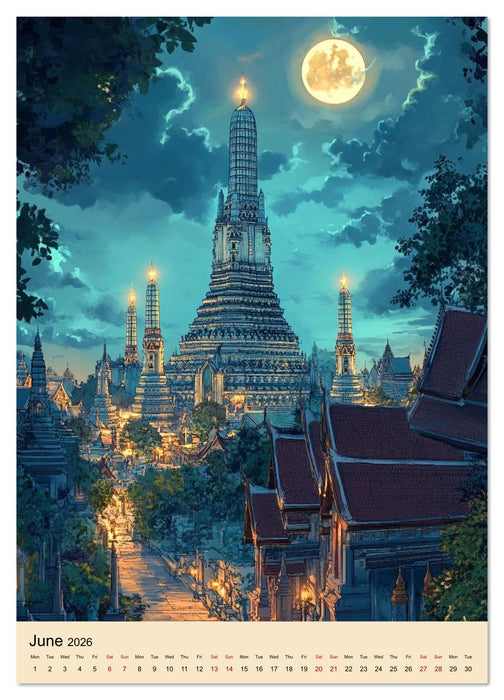 Thailand meets Anime (CALVENDO Premium-Calendar 2026)