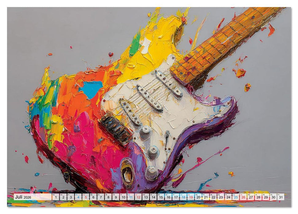 Saitenzauber – Gitarren im Bilderklang (CALVENDO Premium Wandkalender 2026)