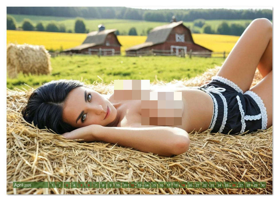 Sexy Bäuerinnen - Nackte Frauen auf dem Bauernhof (CALVENDO Premium Wandkalender 2026)