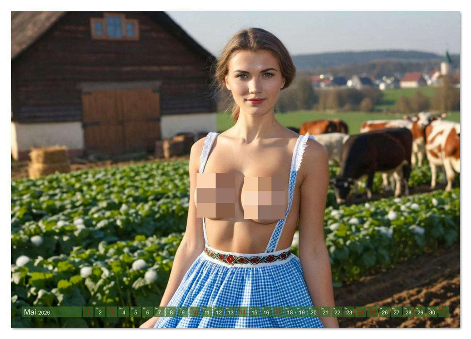 Sexy Bäuerinnen - Nackte Frauen auf dem Bauernhof (CALVENDO Premium Wandkalender 2026)