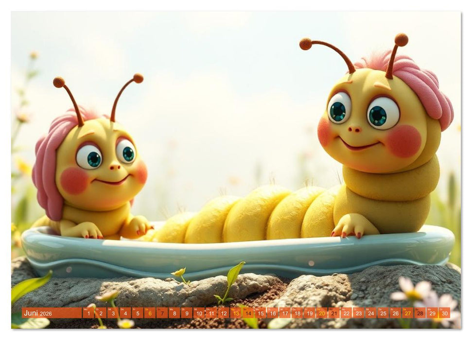 Raupen-Rabatz - Ein Jahr voller Krabbelspaß (CALVENDO Wandkalender 2026)