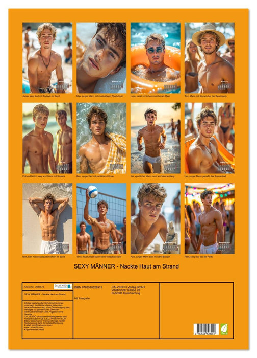 SEXY MÄNNER - Nackte Haut am Strand (CALVENDO Wandkalender 2026)