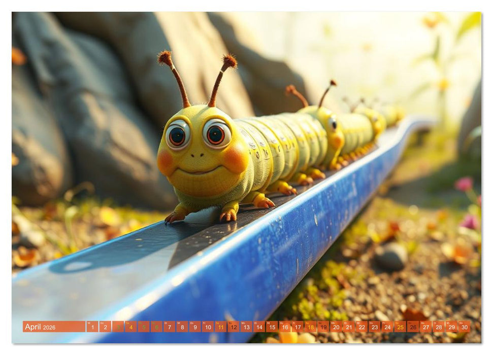 Raupen-Rabatz - Ein Jahr voller Krabbelspaß (CALVENDO Premium Wandkalender 2026)