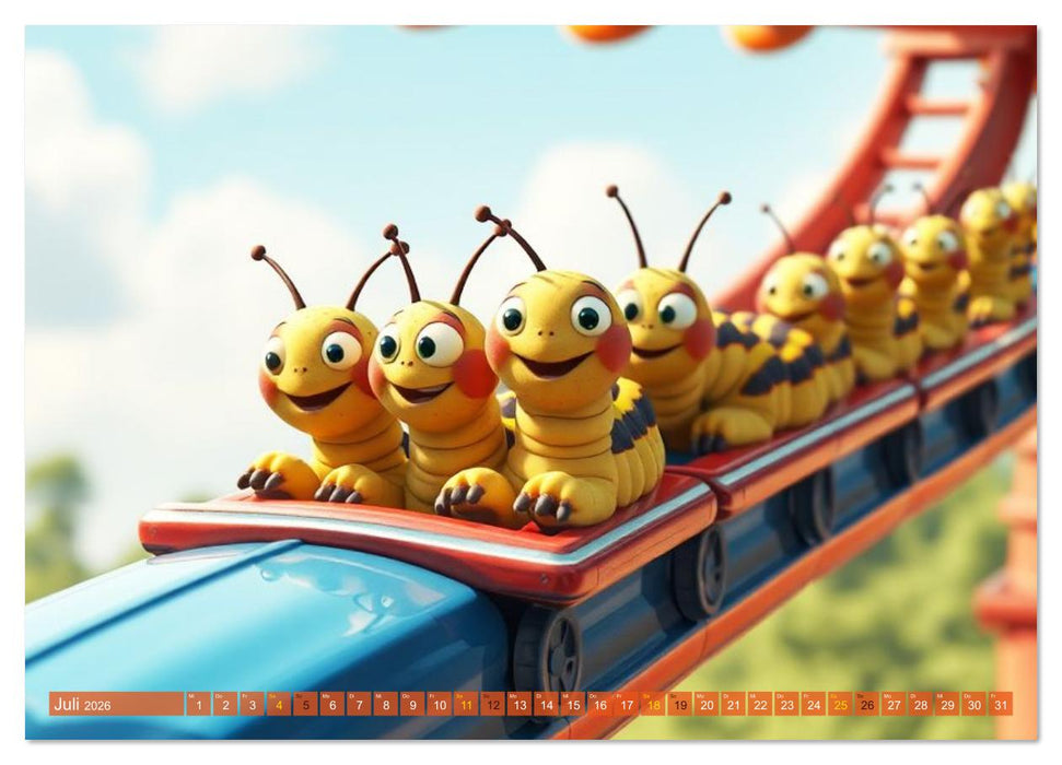 Raupen-Rabatz - Ein Jahr voller Krabbelspaß (CALVENDO Premium Wandkalender 2026)