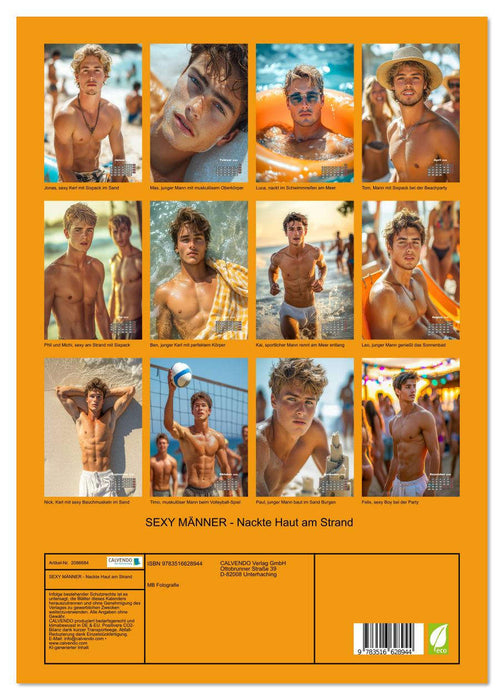 SEXY MÄNNER - Nackte Haut am Strand (CALVENDO Premium Wandkalender 2026)