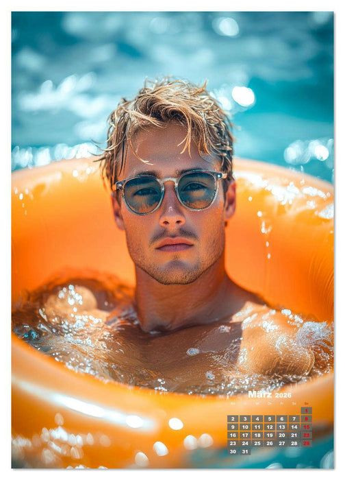SEXY MÄNNER - Nackte Haut am Strand (CALVENDO Premium Wandkalender 2026)