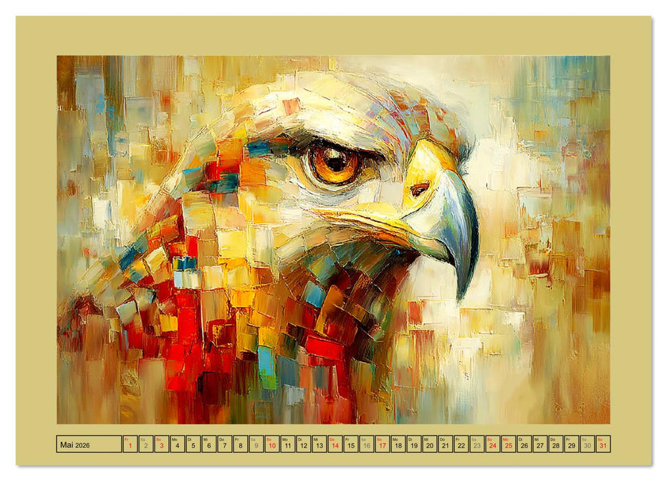 Majestäten der Lüfte. Raubvögel zwischen Himmel und Kunst (CALVENDO Wandkalender 2026)