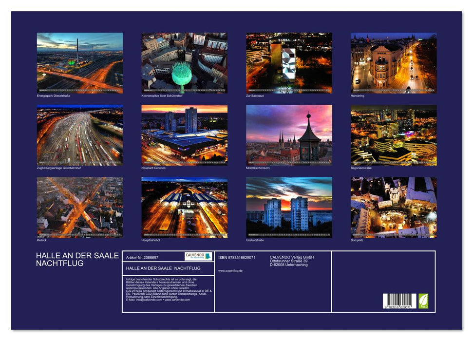 HALLE AN DER SAALE NACHTFLUG (CALVENDO Wandkalender 2026)