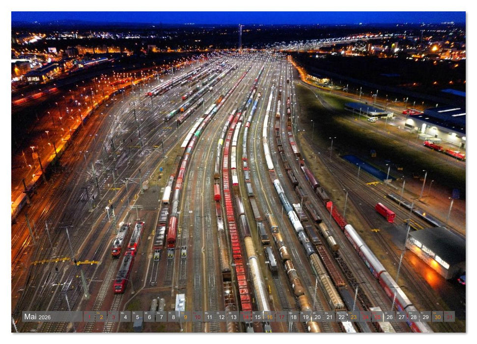 HALLE AN DER SAALE NACHTFLUG (CALVENDO Premium Wandkalender 2026)