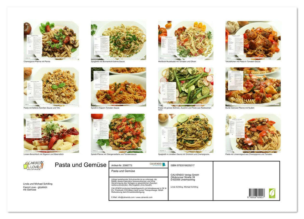 Pasta und Gemüse (CALVENDO Wandkalender 2026)
