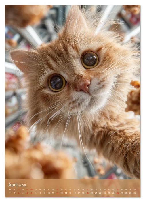 Katzen im Weltall - lustiger Katzenkalender für Kinder, Familien und Katzenliebhaber (CALVENDO Premium Wandkalender 2026)