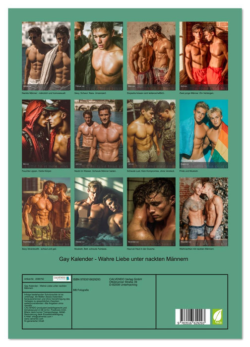 Gay Kalender - Wahre Liebe unter nackten Männern (CALVENDO Premium Wandkalender 2026)