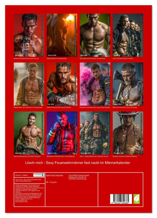 Lösch mich - Sexy Feuerwehrmänner fast nackt im Männerkalender (CALVENDO Wandkalender 2026)
