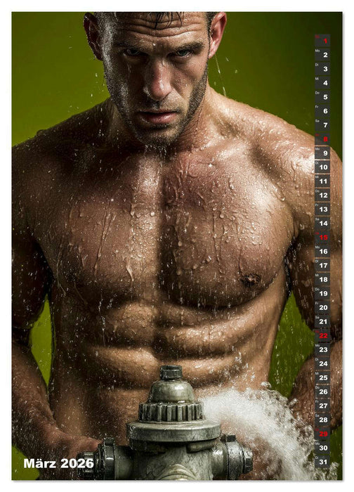 Lösch mich - Sexy Feuerwehrmänner fast nackt im Männerkalender (CALVENDO Wandkalender 2026)