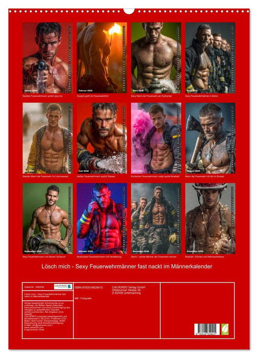 Lösch mich - Sexy Feuerwehrmänner fast nackt im Männerkalender (CALVENDO Wandkalender 2026)