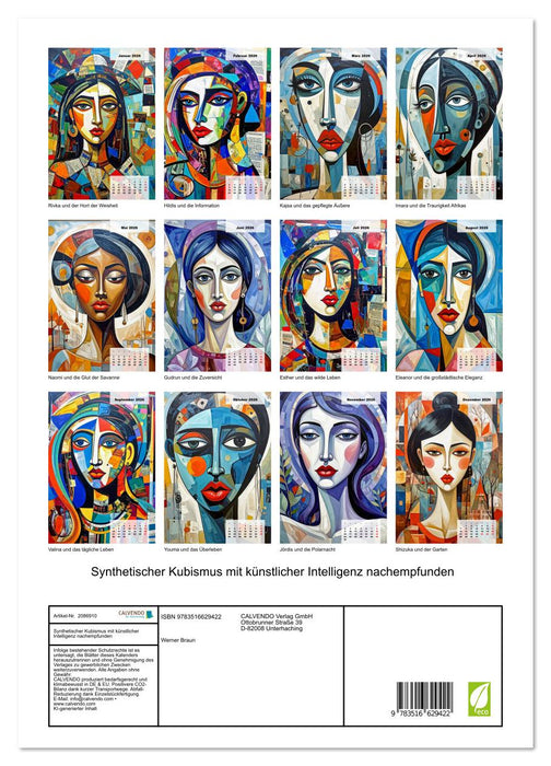 Synthetischer Kubismus mit künstlicher Intelligenz nachempfunden (CALVENDO Wandkalender 2026)