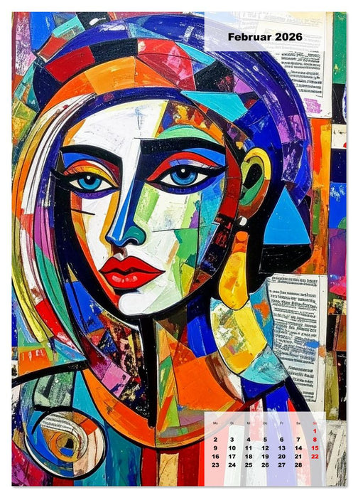 Synthetischer Kubismus mit künstlicher Intelligenz nachempfunden (CALVENDO Wandkalender 2026)