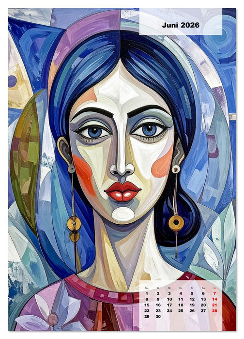 Synthetischer Kubismus mit künstlicher Intelligenz nachempfunden (CALVENDO Wandkalender 2026)