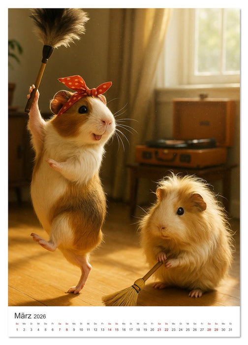 Cozy Moments - Meerschweinchen Kalender (CALVENDO Wandkalender 2026)