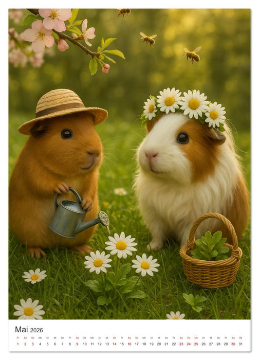 Cozy Moments - Meerschweinchen Kalender (CALVENDO Wandkalender 2026)