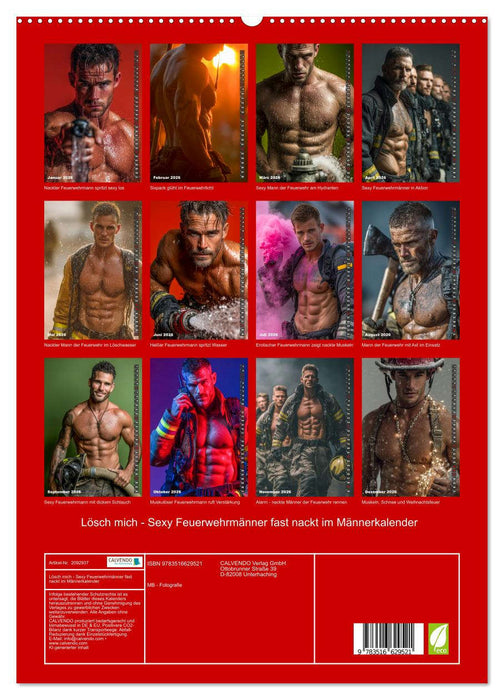 Lösch mich - Sexy Feuerwehrmänner fast nackt im Männerkalender (CALVENDO Premium Wandkalender 2026)