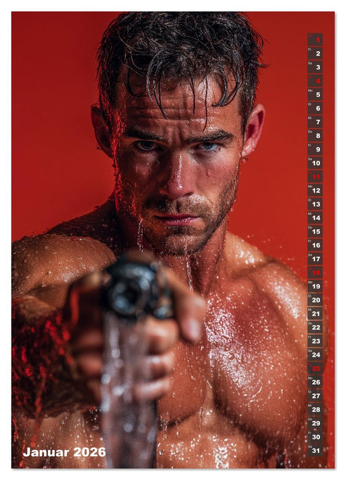 Lösch mich - Sexy Feuerwehrmänner fast nackt im Männerkalender (CALVENDO Premium Wandkalender 2026)