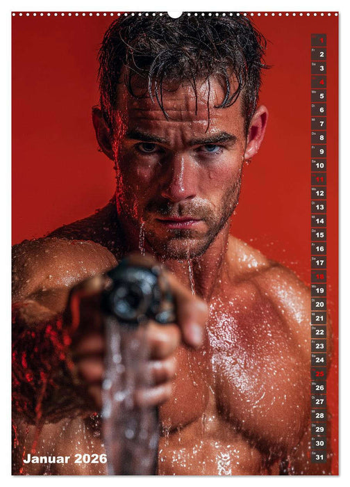 Lösch mich - Sexy Feuerwehrmänner fast nackt im Männerkalender (CALVENDO Premium Wandkalender 2026)
