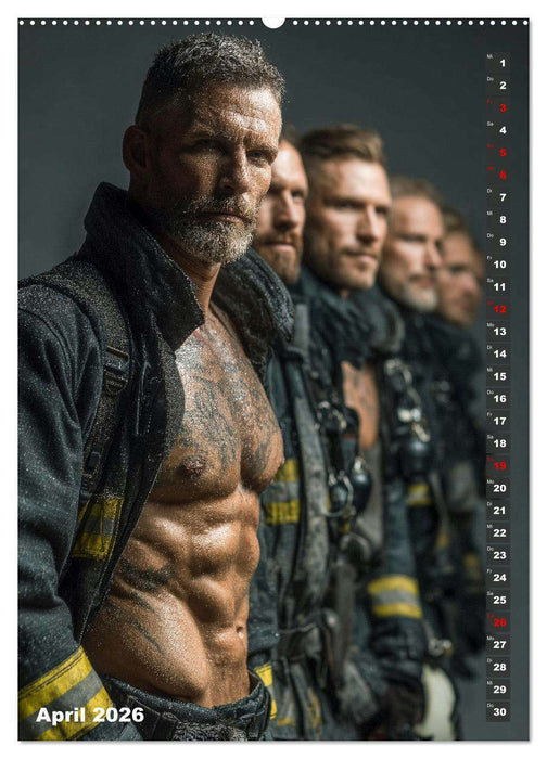 Lösch mich - Sexy Feuerwehrmänner fast nackt im Männerkalender (CALVENDO Premium Wandkalender 2026)
