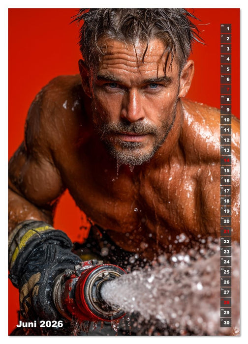 Lösch mich - Sexy Feuerwehrmänner fast nackt im Männerkalender (CALVENDO Premium Wandkalender 2026)