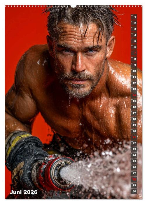 Lösch mich - Sexy Feuerwehrmänner fast nackt im Männerkalender (CALVENDO Premium Wandkalender 2026)