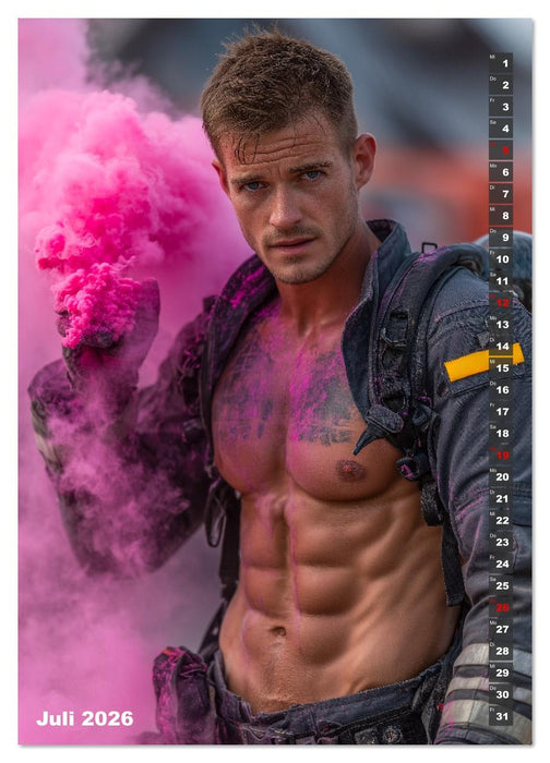 Lösch mich - Sexy Feuerwehrmänner fast nackt im Männerkalender (CALVENDO Premium Wandkalender 2026)