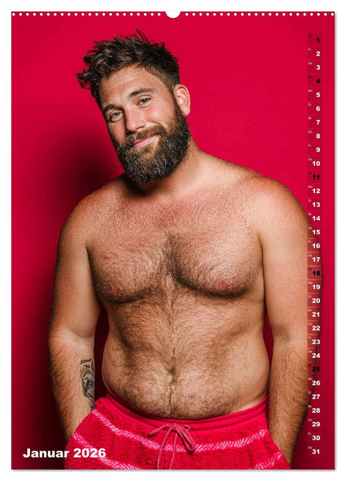 Bärchentyp - Sexy Männerkalender mit Bart, Bierbauch und Charakter (CALVENDO Premium Wandkalender 2026)