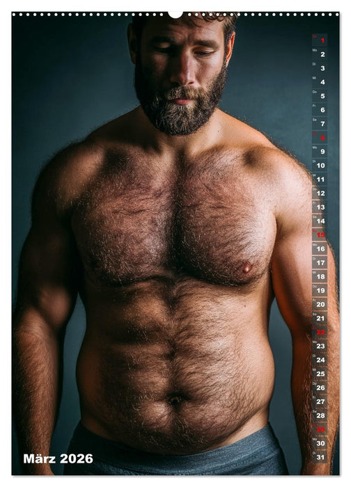 Bärchentyp - Sexy Männerkalender mit Bart, Bierbauch und Charakter (CALVENDO Premium Wandkalender 2026)