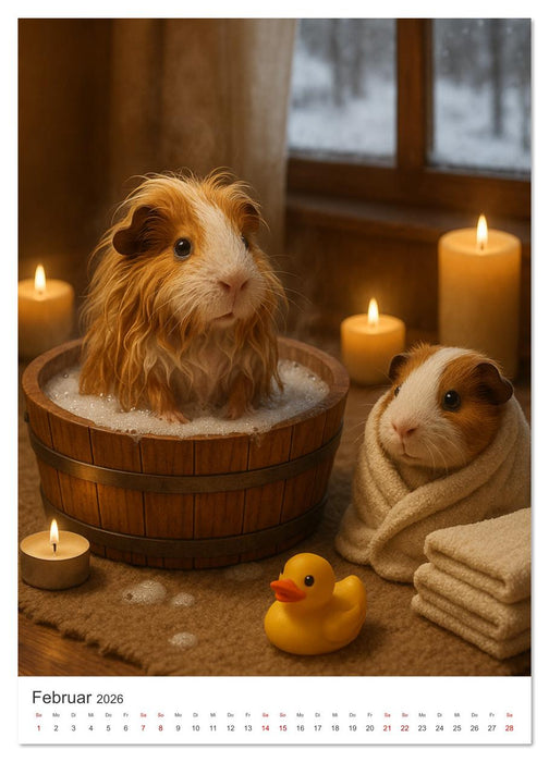 Cozy Moments - Meerschweinchen Kalender (CALVENDO Premium Wandkalender 2026)