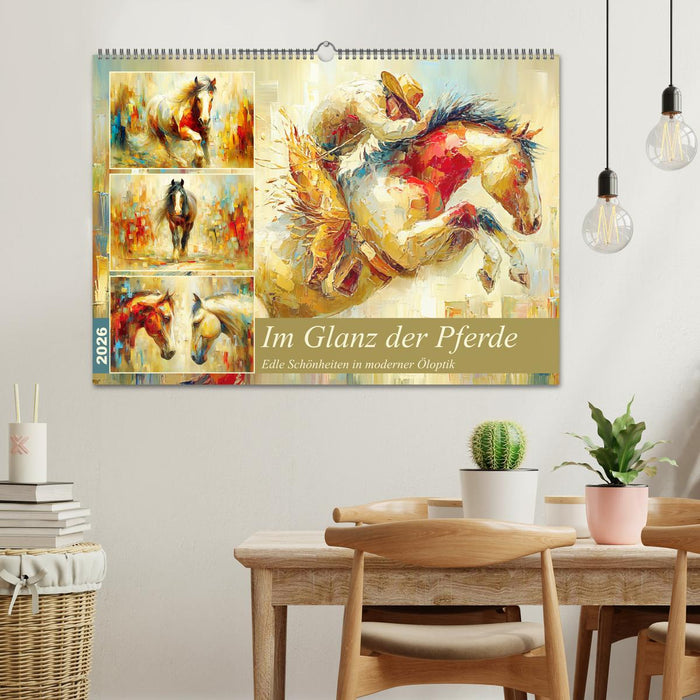 Im Glanz der Pferde. Edle Schönheiten in moderner Öloptik (CALVENDO Wandkalender 2026)