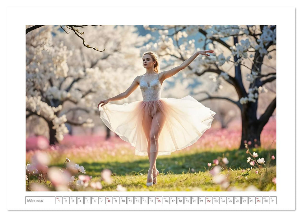 Flügel aus Licht - Ballett in der Poesie der Natur (CALVENDO Premium Wandkalender 2026)