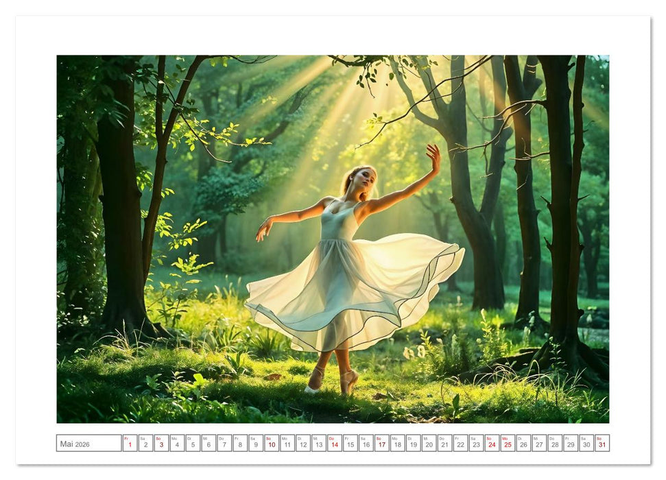 Flügel aus Licht - Ballett in der Poesie der Natur (CALVENDO Premium Wandkalender 2026)