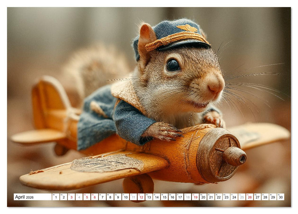 Eichhörnchen - Die lustigen Tiere und ihre Berufe im Wald (CALVENDO Wandkalender 2026)