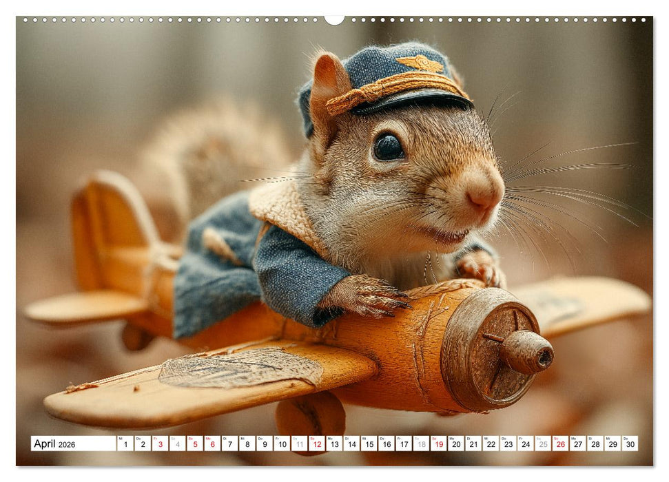 Eichhörnchen - Die lustigen Tiere und ihre Berufe im Wald (CALVENDO Wandkalender 2026)
