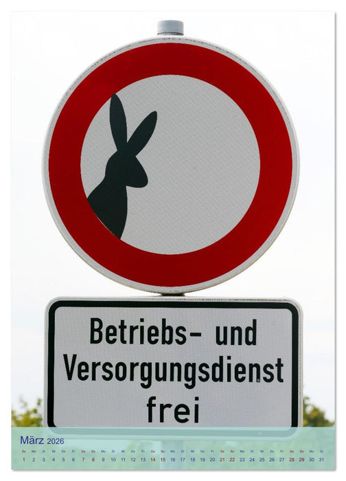 LUSTIGE VERKEHRSSCHILDER (CALVENDO Wandkalender 2026)