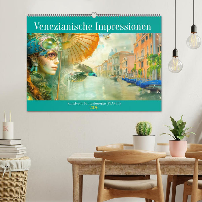 Venezianische Impressionen - Kunstvolle Fantasiewerke (PLANER) (CALVENDO Wandkalender 2026)