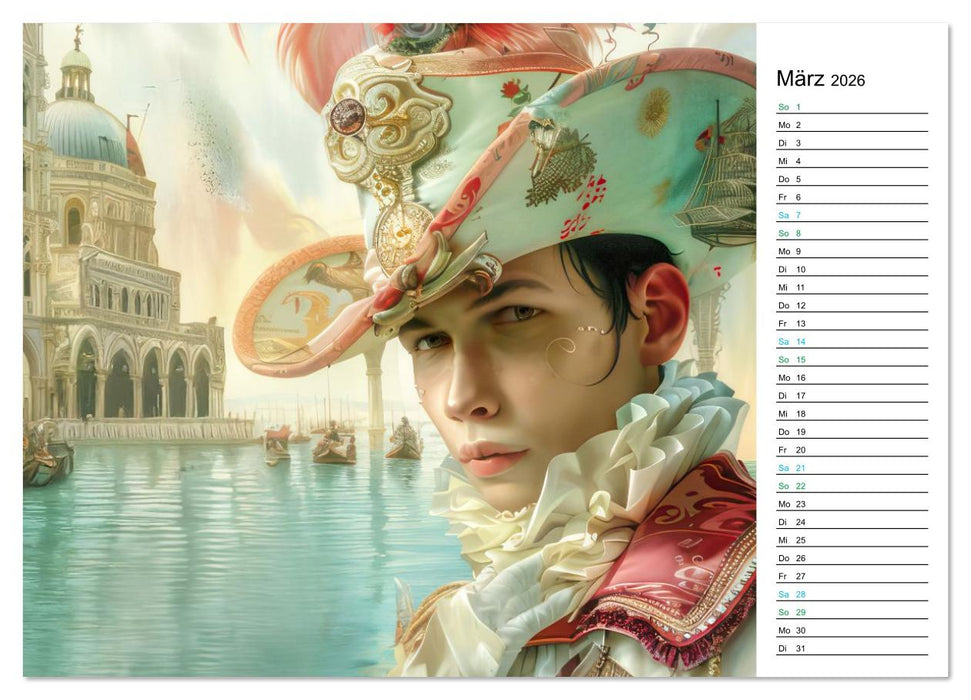 Venezianische Impressionen - Kunstvolle Fantasiewerke (PLANER) (CALVENDO Wandkalender 2026)