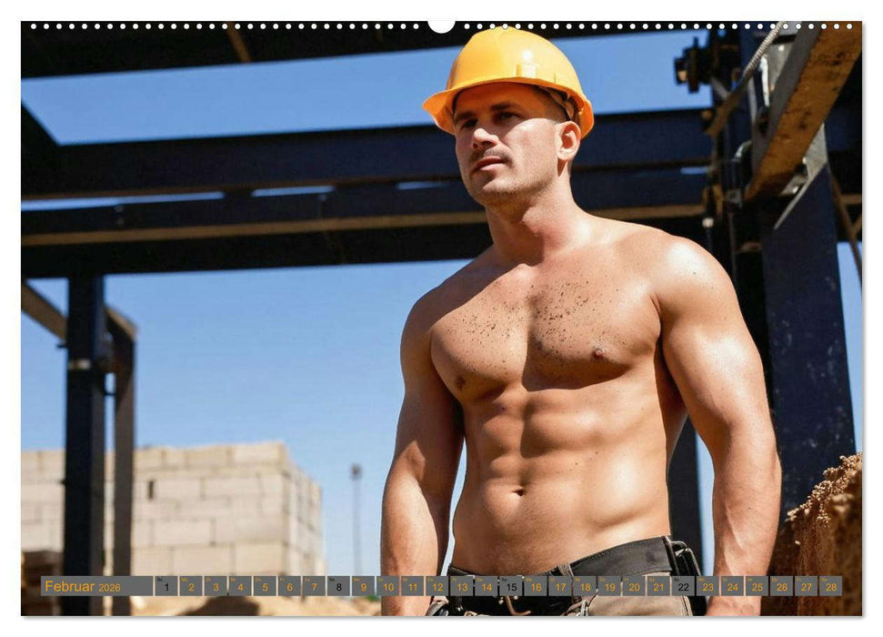 SEXY BAUARBEITER - Baustelle der verführerischen Männer, Schichtwechsel (CALVENDO Wandkalender 2026)